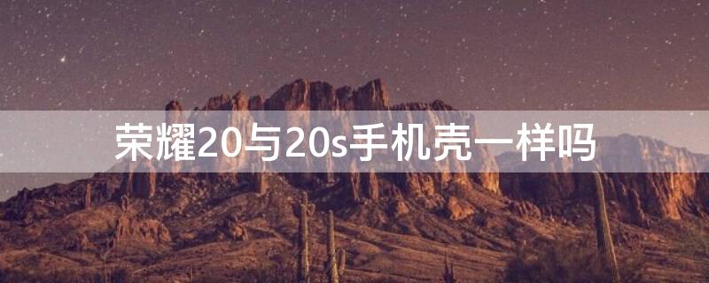 荣耀20与20s手机壳一样吗（荣耀20手机壳和什么一样）