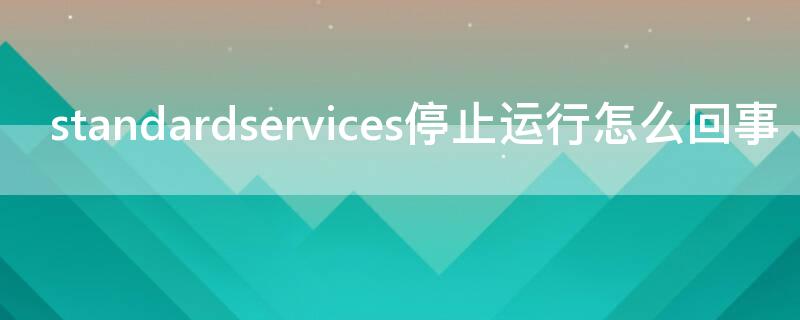 standardservices停止运行怎么回事（standardservices已停止运行什么意思如何解决）