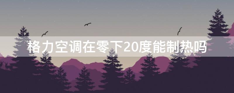 格力空调在零下20度能制热吗