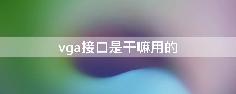 vga接口是干嘛用的 电视上的vga接口是干嘛用的