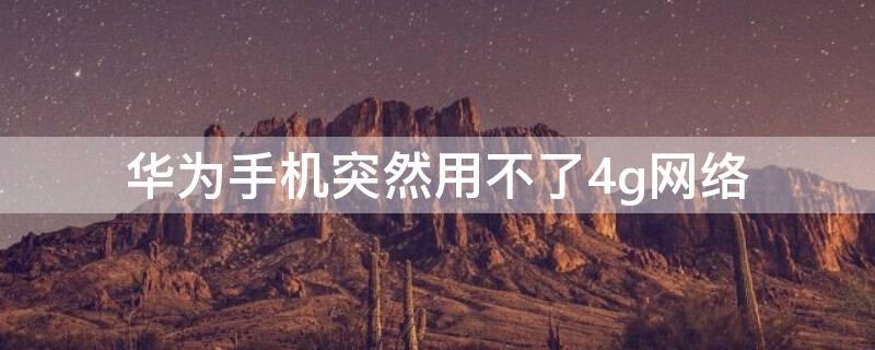 华为手机突然用不了4g网络 华为手机突然不能用4g网络