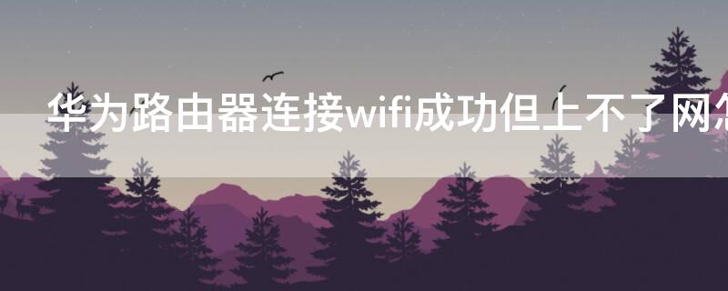 华为路由器连接wifi成功但上不了网怎么办