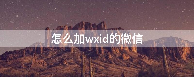 怎么加wxid的微信（怎么加wxid的微信好友）