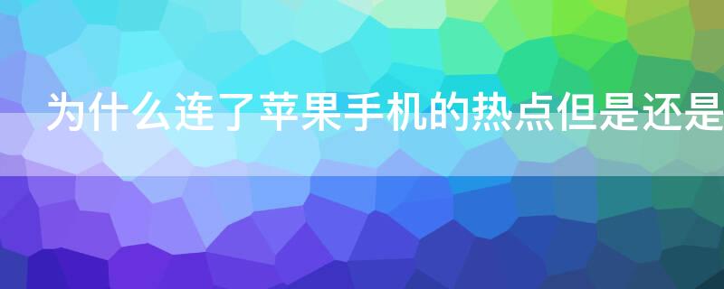 为什么连了iPhone手机的热点但是还是没有网