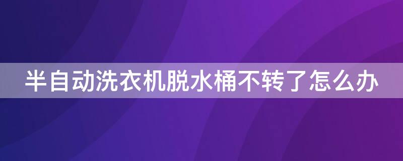 半自动洗衣机脱水桶不转了怎么办（全自动洗衣机脱水桶不转怎么办）