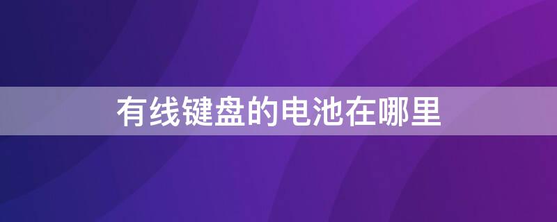 有线键盘的电池在哪里（有线键盘的电池在哪里安装着）