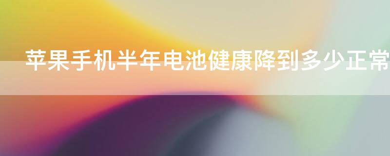 iPhone手机半年电池健康降到多少正常（苹果手机电池寿命一个月会降多少）