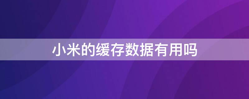 小米的缓存数据有用吗（小米 缓存）