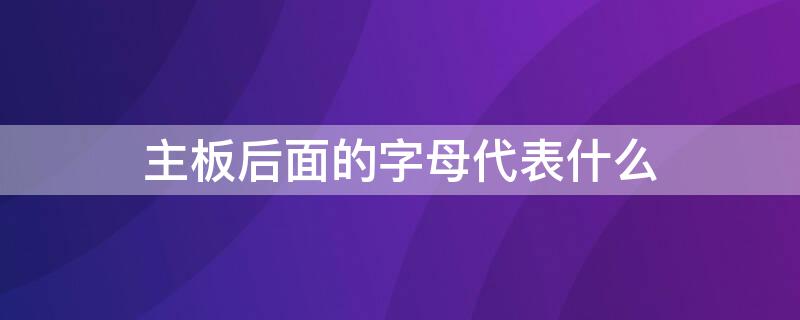 主板后面的字母代表什么（主板后面字母含义）