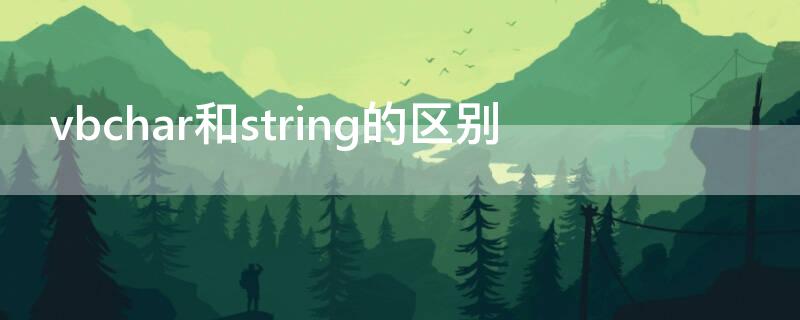 vbchar和string的区别（vb语言中string是什么意思）