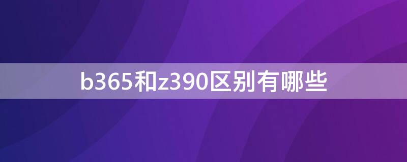 b365和z390区别有哪些（b365与z390区别）