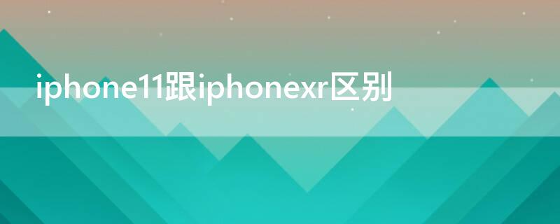 iPhone11跟iPhonexr区别（iphone11跟iphonexr的区别）