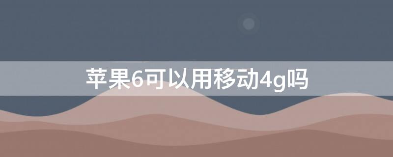 iPhone6可以用移动4g吗（iphone6plus支持移动4g吗）