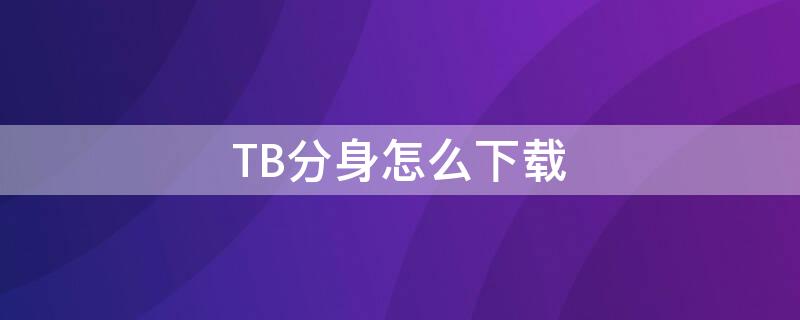 TB分身怎么下载