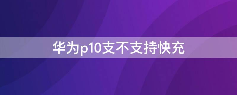 华为p10支不支持快充（华为p10plus支持快充吗）