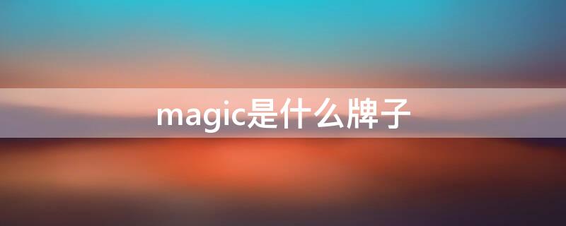 magic是什么牌子（magic是什么牌子手机）