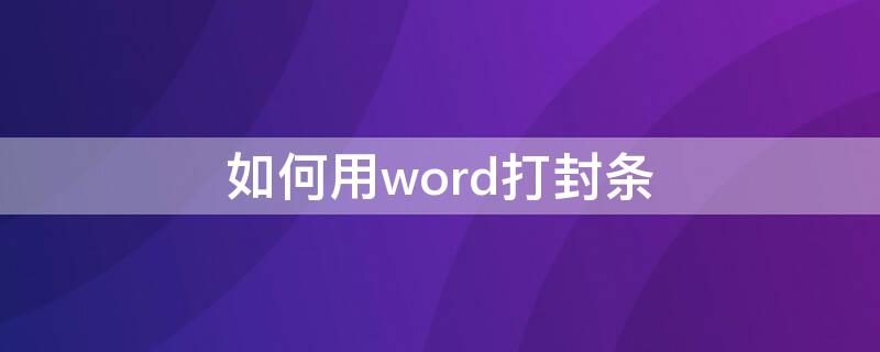 如何用word打封条（word文档怎么打印封条）