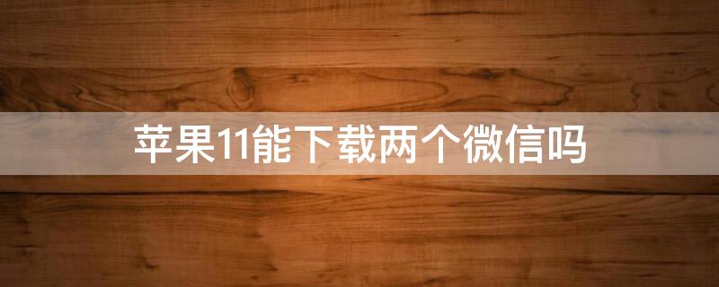 iPhone11能下载两个微信吗 iphone11如何下载两个微信