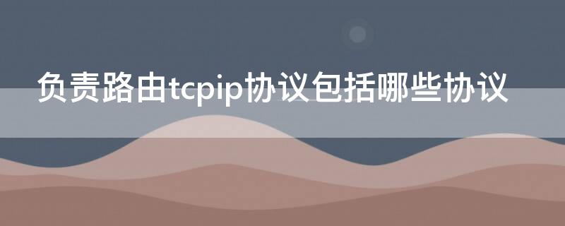 负责路由tcpip协议包括哪些协议（tcpip网络协议有哪些）