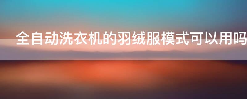 全自动洗衣机的羽绒服模式可以用吗 自动洗衣机的羽绒服功能可以用吗