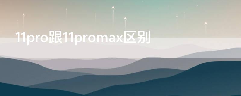 11pro跟11promax区别 11pro跟11promax区别在哪