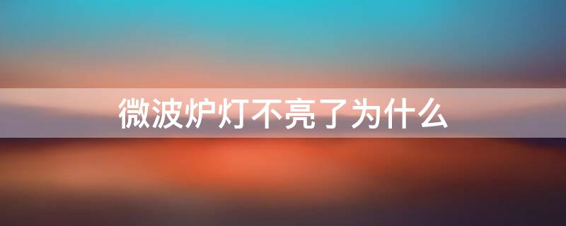 微波炉灯不亮了为什么（微波炉灯不亮了为什么自己换）