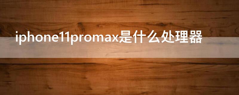 iPhone11promax是什么处理器（iPhone11proMax处理器）