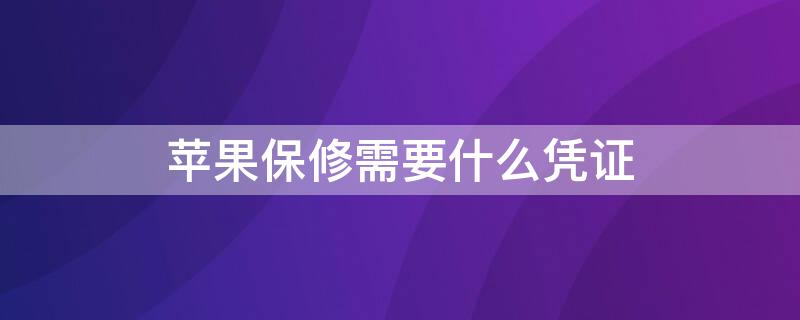 iPhone保修需要什么凭证（iphone维修需要购买凭证吗）