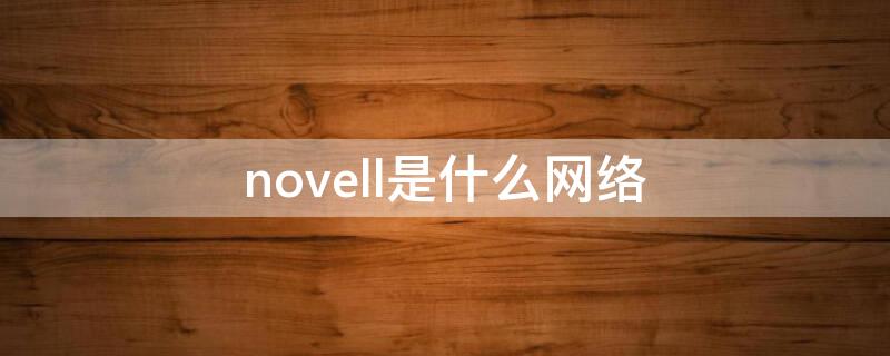 novell是什么网络 novel属于什么网