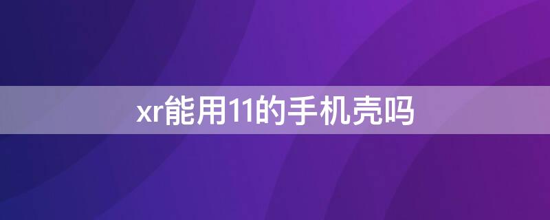 xr能用11的手机壳吗（xr可以使用11的手机壳吗）