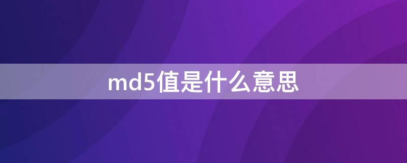 md5值是什么意思（md5值怎么看）