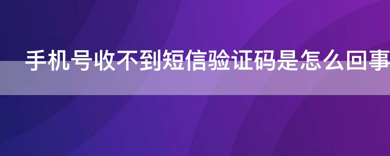 手机号收不到短信验证码是怎么回事 为什么我的手机号收不到短信验证码了