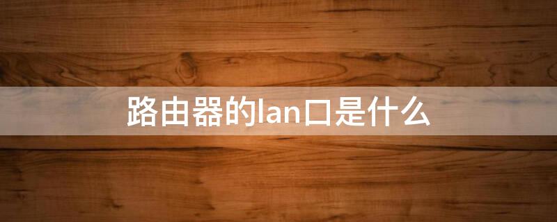 路由器的lan口是什么（无线路由器lan口是什么）