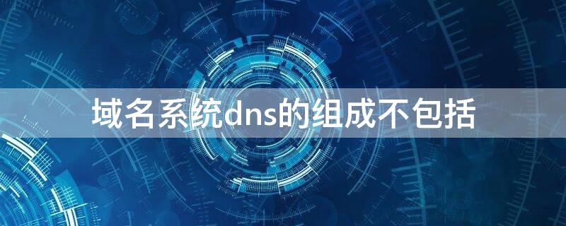 域名系统dns的组成不包括 在域名系统中,dns的作用是