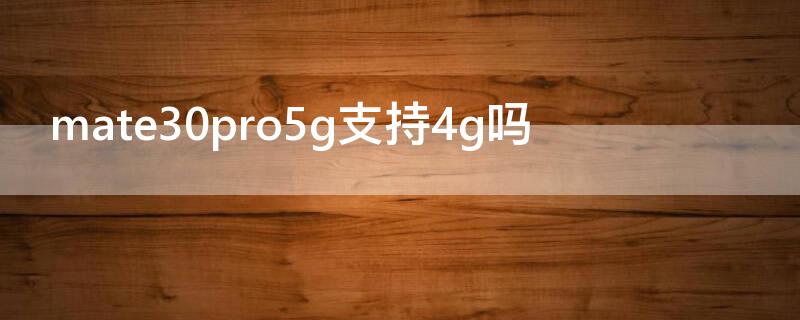 mate30pro5g支持4g吗（mate30pro5g和4g区别如何选）