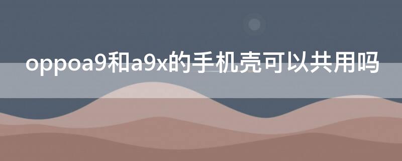 oppoa9和a9x的手机壳可以共用吗（oppoa91和a9x手机壳一样吗）