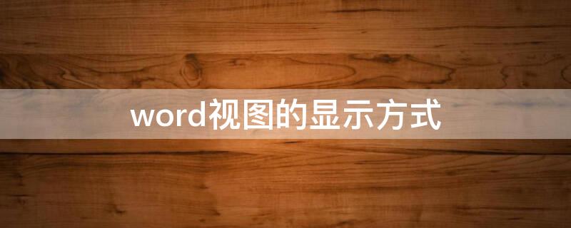 word视图的显示方式（word怎么显示视图）