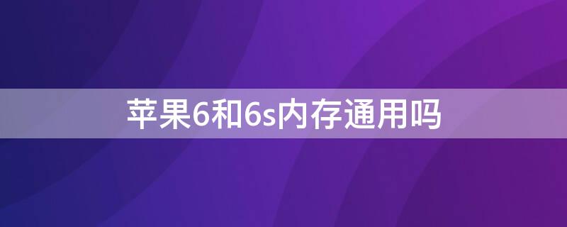 iPhone6和6s内存通用吗（iphone7和6s内存通用吗）