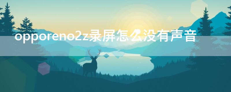 opporeno2z录屏怎么没有声音（opporeno2z屏幕录制为什么没有声音）