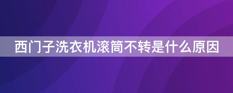 西门子洗衣机滚筒不转是什么原因 西门子滚筒洗衣机 不转