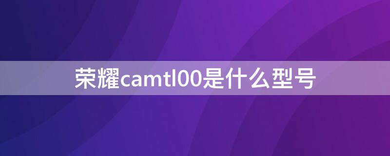 荣耀camtl00是什么型号 荣耀camtl00多少钱