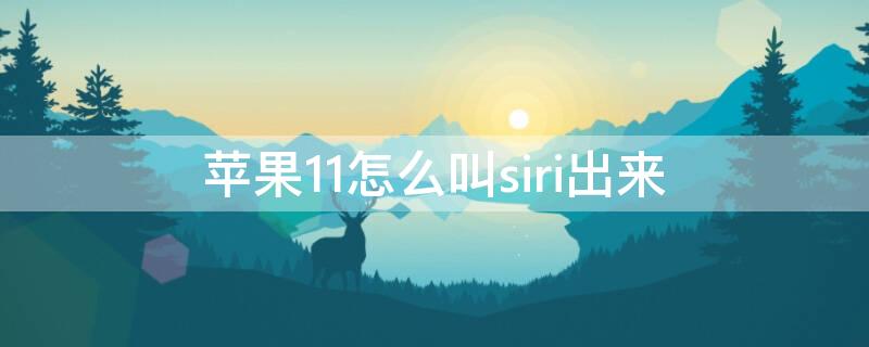 iPhone11怎么叫siri出来 苹果11怎么叫出siri