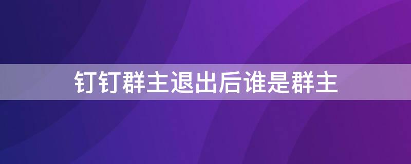 钉钉群主退出后谁是群主 钉钉群主退群后新群主是谁