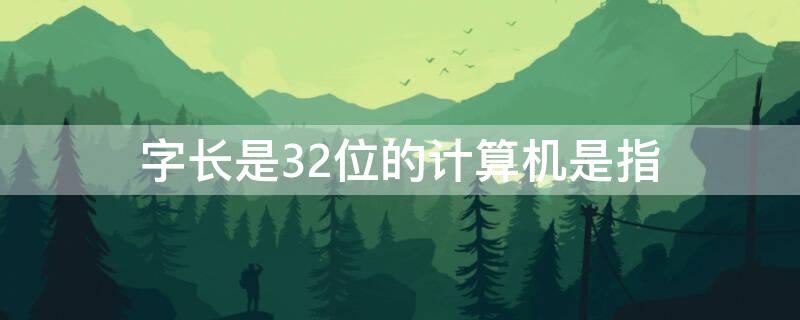 字长是32位的计算机是指 32位字长是指计算机能处理的最大数字是32位