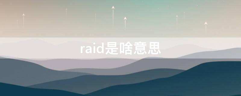 raid是啥意思 raid0是什么意思