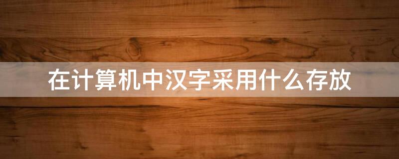 在计算机中汉字采用什么存放 在计算机中汉字采用什么存放?