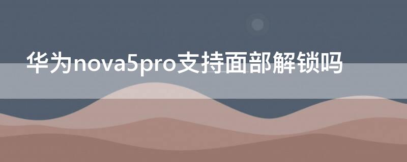 华为nova5pro支持面部解锁吗（华为nova5ipro有面部解锁吗）