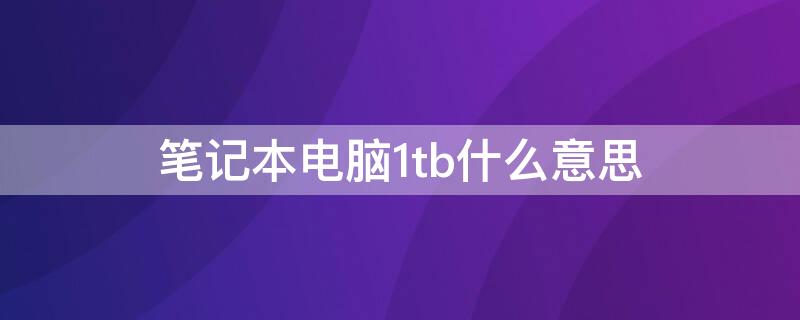 笔记本电脑1tb什么意思（笔记本硬盘1tb什么意思）