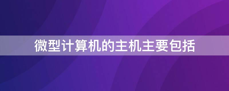 微型计算机的主机主要包括（微型计算机的主机主要包括哪些部件）