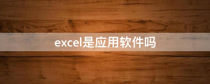 excel是应用软件吗（excel是软件吗?）